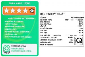 Tu Lanh Samsung Inverter 307 Lit Rb30n4190bu