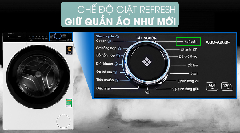 Máy giặt Aqua Inverter 8 KG AQD-A800F W Máy giặt Aqua Inverter 8 KG AQD-A800F W