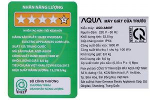 May Giat Aqua Inverter 8 Kg Aqd A800f W