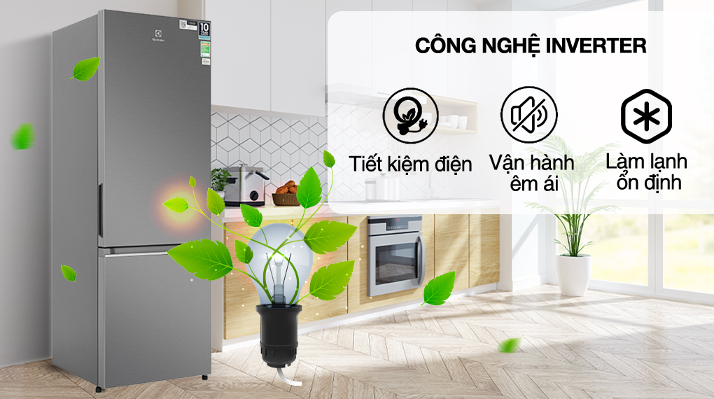 Tủ lạnh Electrolux Inverter 335 Lít EBB3702K-A Tủ lạnh Electrolux Inverter 335 Lít EBB3702K-A