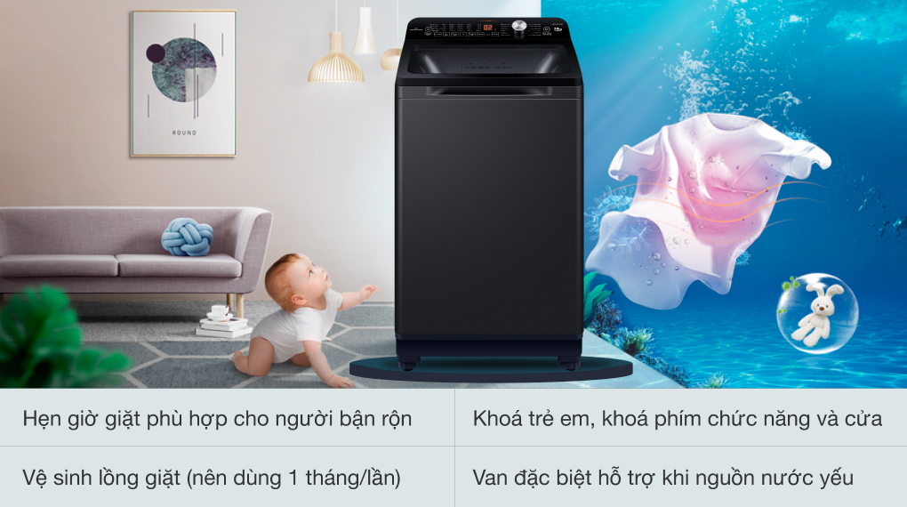 Máy giặt Aqua 10 KG AQW-DR101GT BK Máy giặt Aqua 10 KG AQW-DR101GT BK