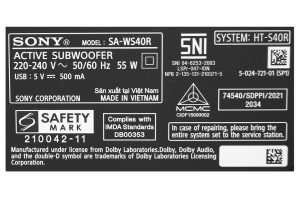 Bo Loa Thanh Sony Ht S40r 600w