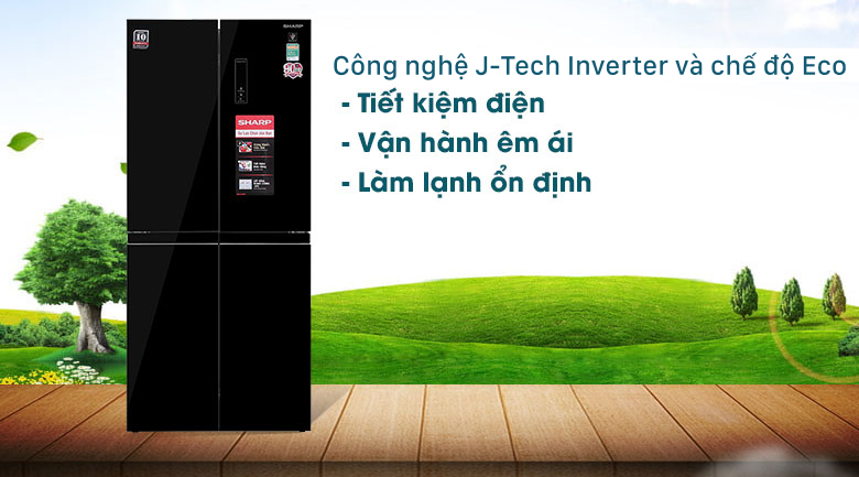 Tủ lạnh Sharp Inverter 401 lít SJ-FXP480VG-BK