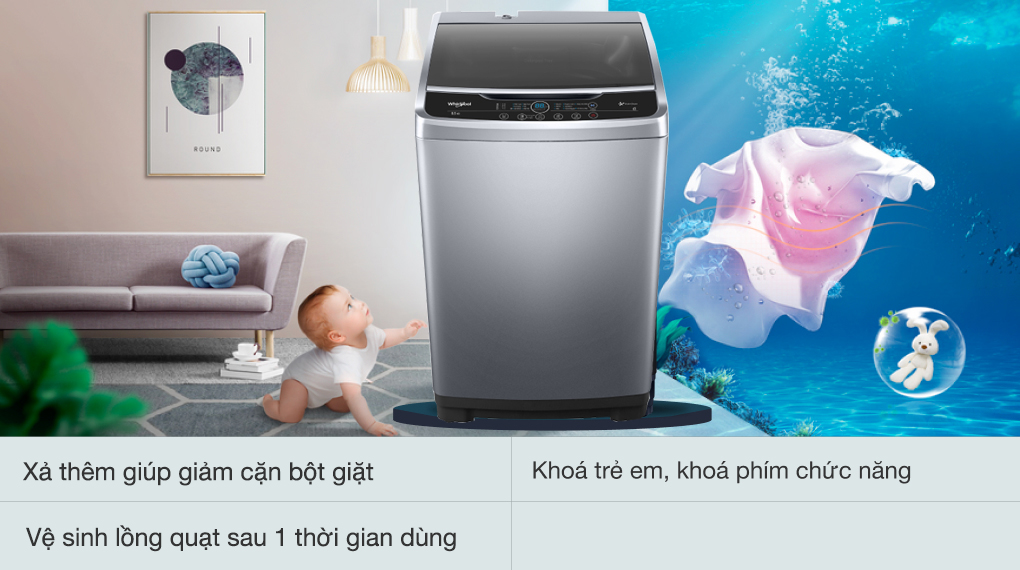 Máy giặt Whirlpool 8.5 kg VWVC8502FS