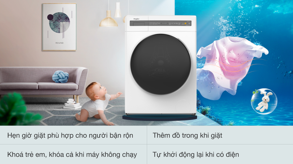 Máy giặt Whirlpool Inverter 10.5 kg FWEB10502FW
