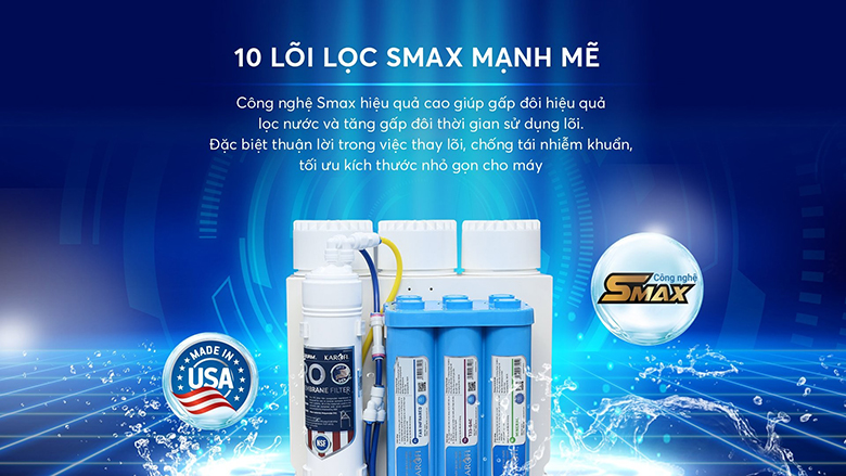 Máy lọc nước Karofi KAQ-U05 10 lõi