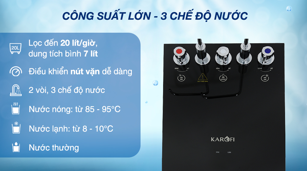 Máy lọc nước RO nóng nguội lạnh Karofi KAD-X60 Máy lọc nước RO nóng nguội lạnh Karofi KAD-X60
