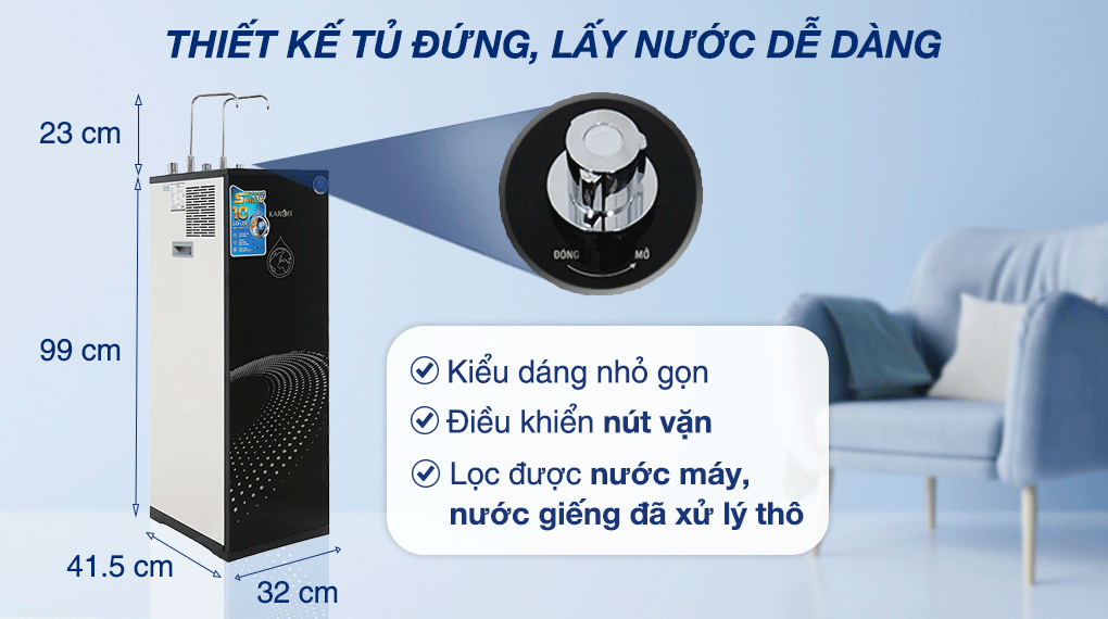Máy lọc nước RO nóng nguội lạnh Karofi KAD-X60 Máy lọc nước RO nóng nguội lạnh Karofi KAD-X60