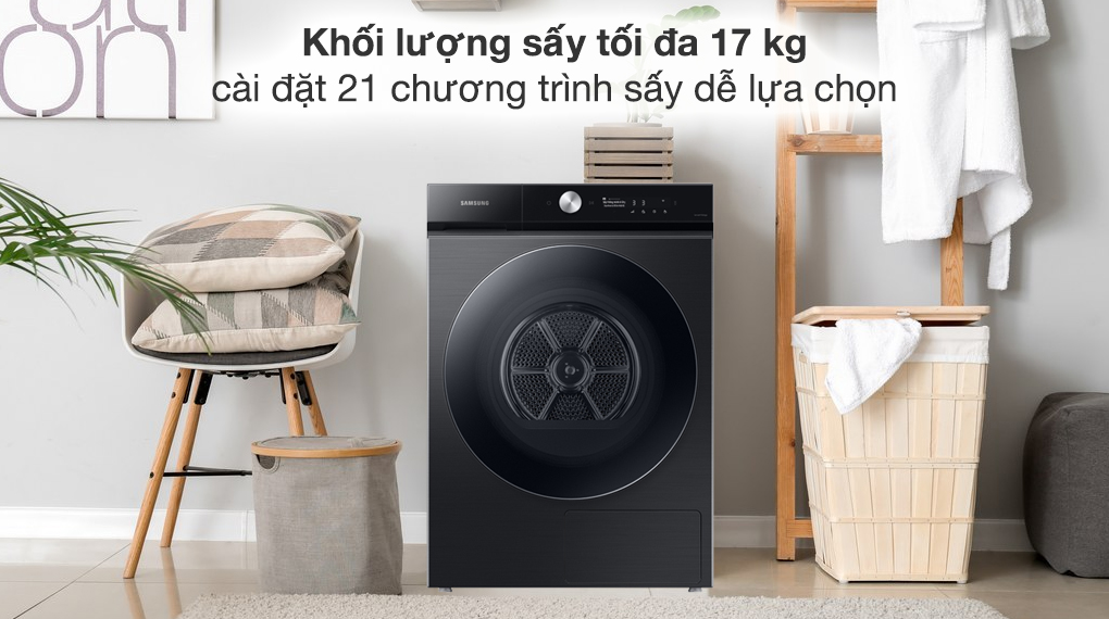 Máy sấy bơm nhiệt Samsung Bespoke AI 17 kg DV17B9750CV