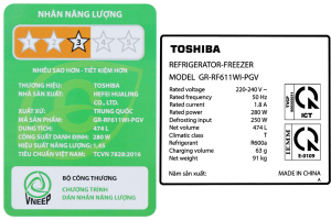 Tu Lanh Toshiba Inverter 474 Lit Gr Rf611wi Pgv22 Xk