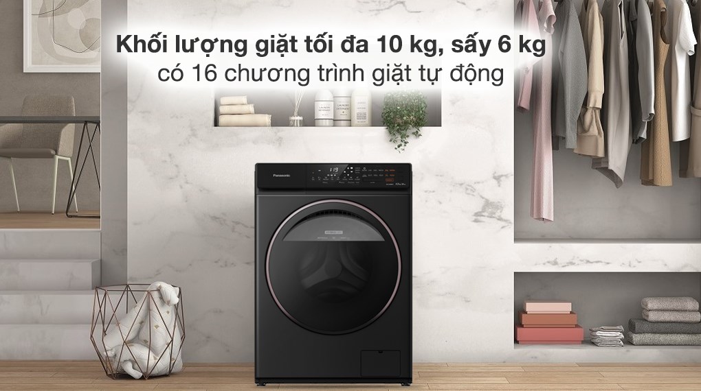Máy giặt Panasonic Inverter giặt 10 kg - sấy 6 kg NA-S106FR1PV - Khối lượng giặt và chương trình giặt