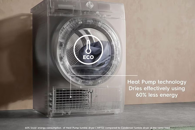 Máy Sấy ELECTROLUX EDH903R7WC - Công nghệ sấy Heat Pump tiết kiệm năng lượng