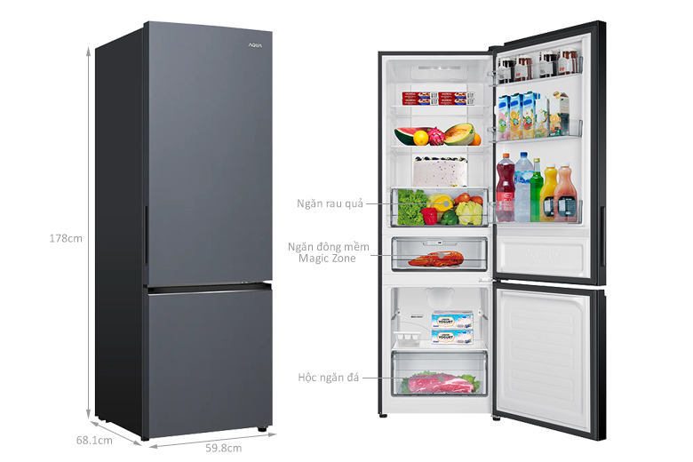Tủ lạnh Aqua Inverter 324 lít AQR-B390MA(SLB) với những thông tin bạn cần nên biết về sản phẩm