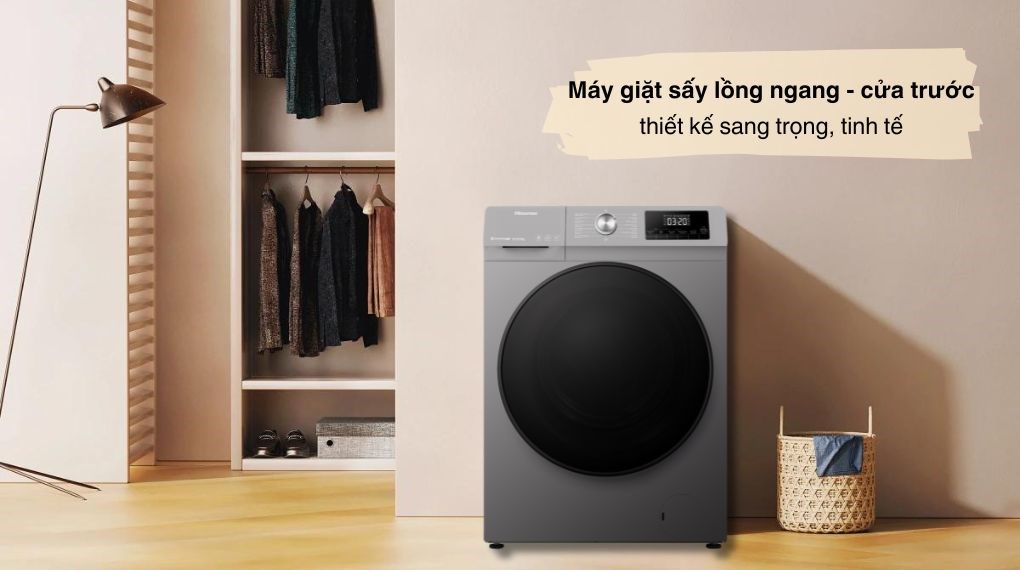 áy giặt sấy Hisense Inverter giặt 10.5 kg - sấy 7 kg WDQA1043BT - tổng quan thiết kế Máy giặt sấy Hisense Inverter giặt 10.5 kg - sấy 7 kg WDQA1043BT - Thiết kế