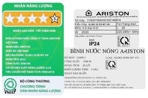 Máy nước nóng gián tiếp Ariston 20 lít 2500W SLIM3 20 RS