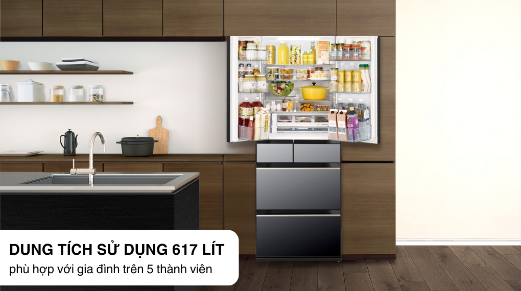 Tủ lạnh Hitachi Inverter 617 lít Multi Door R-HW620RV(XK) - Ngăn đá