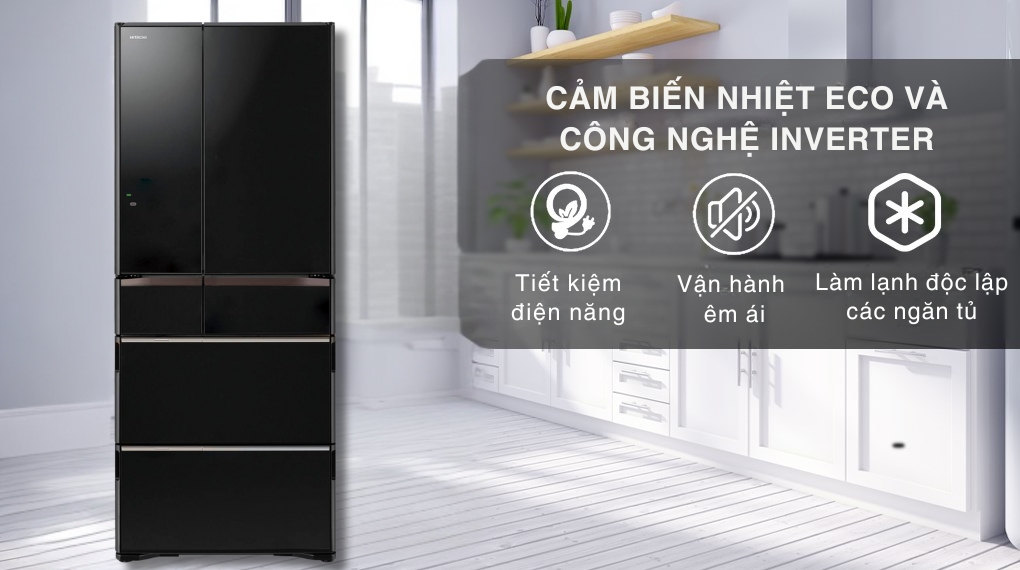 Tủ lạnh Hitachi Inverter 617 lít Multi Door R-HW620RV(XK) - Công nghệ tiết kiệm điện