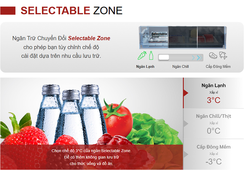 Tủ lạnh Hitachi Inverter 344 lít HRTN6379SGBKVN - Trang bị ngăn chuyển đổi linh hoạt