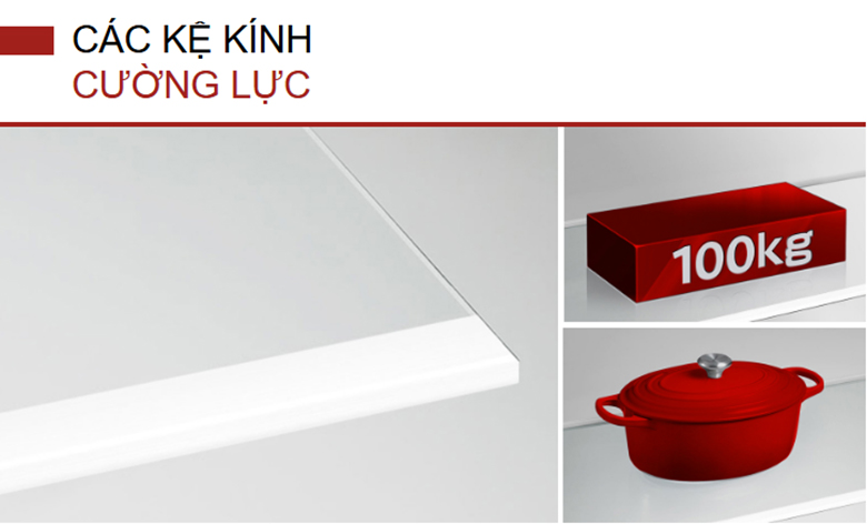 Tủ lạnh Hitachi Inverter 344 lít HRTN6379SUVN - Khay kính chịu lực bền bỉ