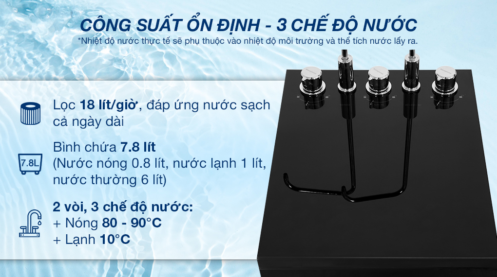 Máy lọc nước RO nóng nguội lạnh Kangaroo KG10A18 10 lõi - Công suất, dung tích Máy lọc nước RO nóng nguội lạnh Kangaroo KG10A18 10 lõi - Công suất, dung tích