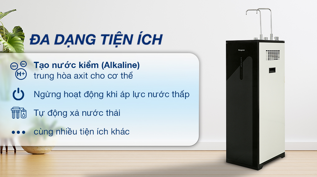 Máy lọc nước RO nóng nguội lạnh Kangaroo KG10A18 10 lõi - Tiện ích Máy lọc nước RO nóng nguội lạnh Kangaroo KG10A18 10 lõi - Tiện ích