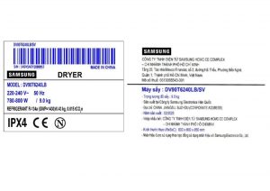 Máy sấy bơm nhiệt Samsung 9 kg DV90T6240LB