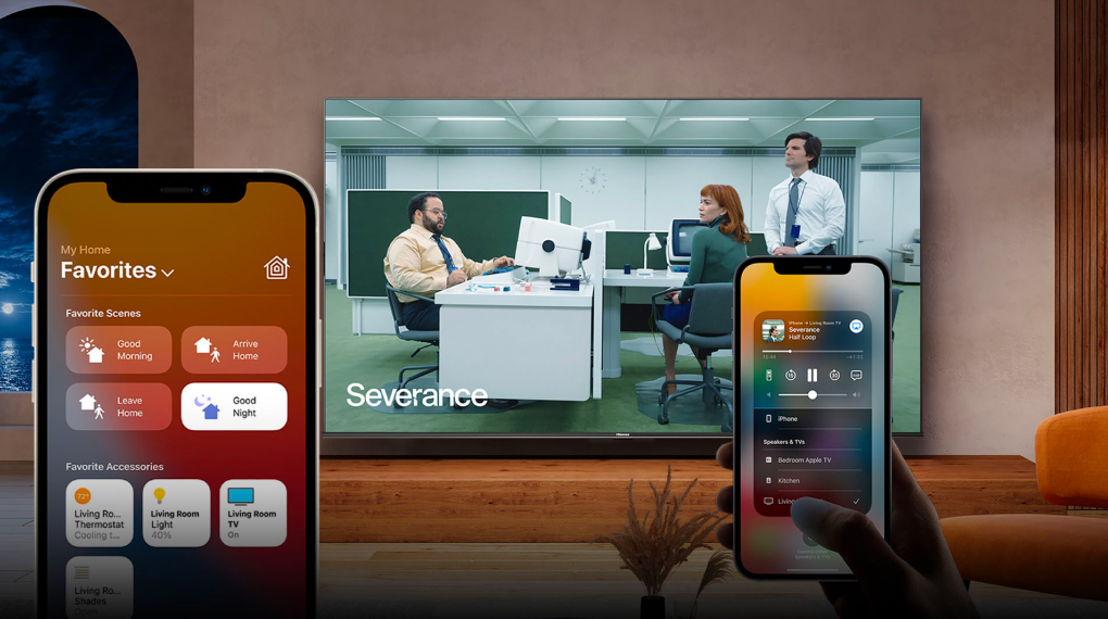 Smart Tivi ULED Hisense 4K 55 inch 55U7K  - Chiều màn hình điện thoại lên tivi