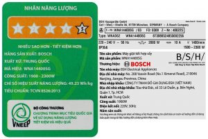 Máy giặt sấy Bosch giặt 9 kg - sấy 6 kg WNA14400SG