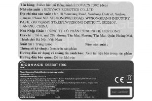 Robot hút bụi lau nhà Ecovacs T30C - Đen