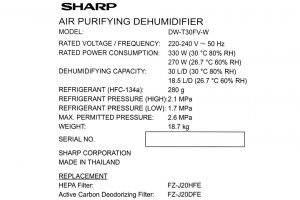 Máy hút ẩm Sharp DW-T30FV-W