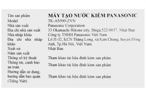 Máy lọc nước điện giải ion kiềm Panasonic TK-AS500-ZVN