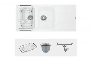 Chậu rửa bát Konox Granite Sink Phoenix 1160 White Silver
