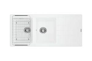 Chậu rửa bát Konox Granite Sink Phoenix 1160 White Silver
