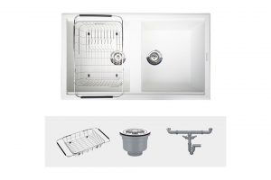 Chậu rửa bát Konox Granite Sink Phoenix Smart 860 White Silver