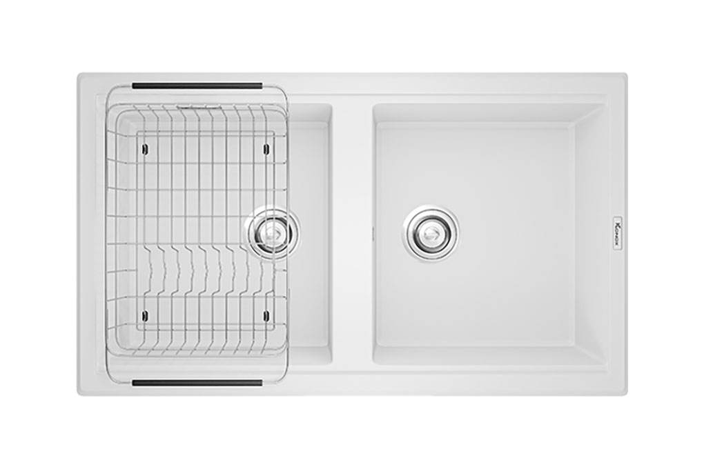 Chậu rửa bát Konox Granite Sink Phoenix Smart 860 White Silver