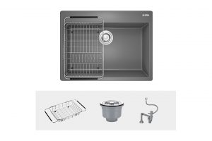 Chậu rửa bát Konox Granite Sink Ruvita 680 Grey