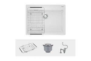 Chậu rửa bát Konox Granite sink Ruvita 680 White Silver