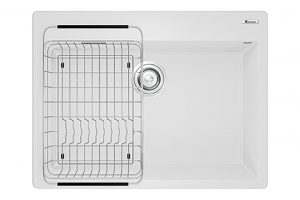 Chậu rửa bát Konox Granite sink Ruvita 680 White Silver