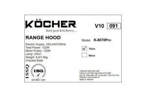 Máy hút mùi âm tủ Kocher K-6070PRO