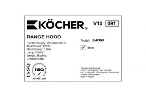 Máy hút mùi âm tủ Kocher K-6360