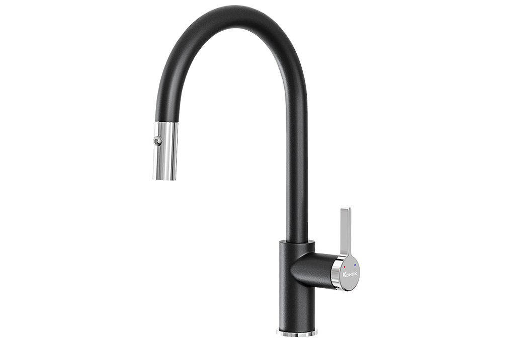 Vòi rửa bát dây rút Konox Alto Black