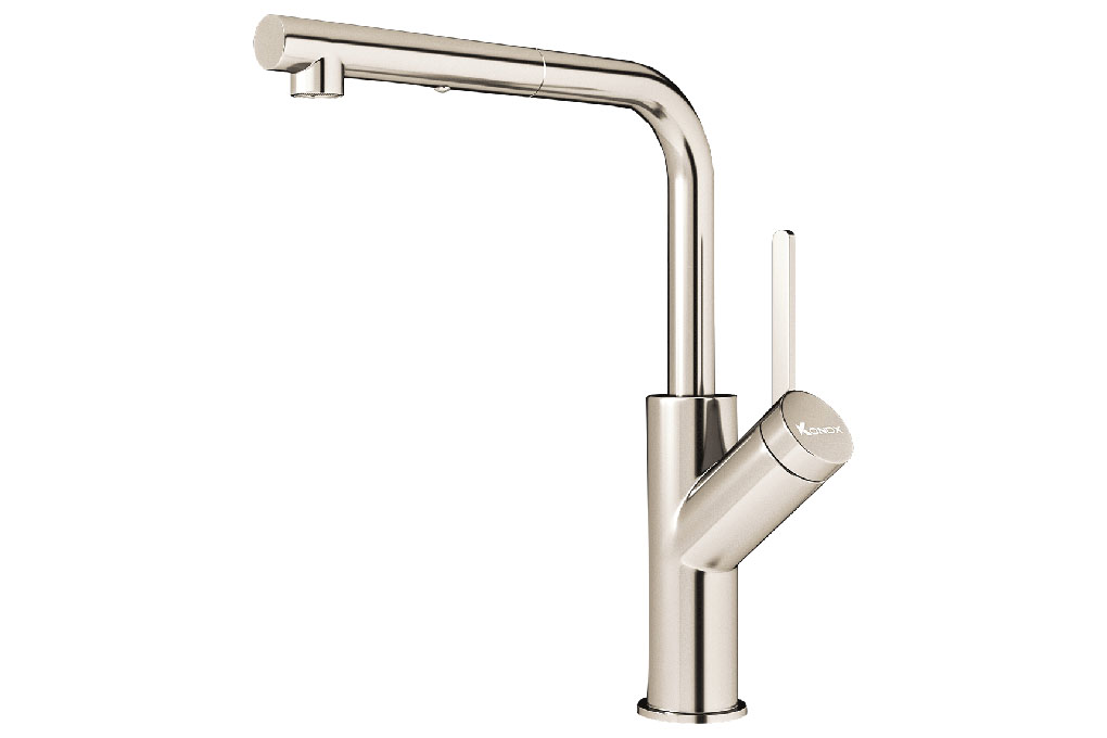 Vòi rửa bát dây rút Konox Artan Nickel
