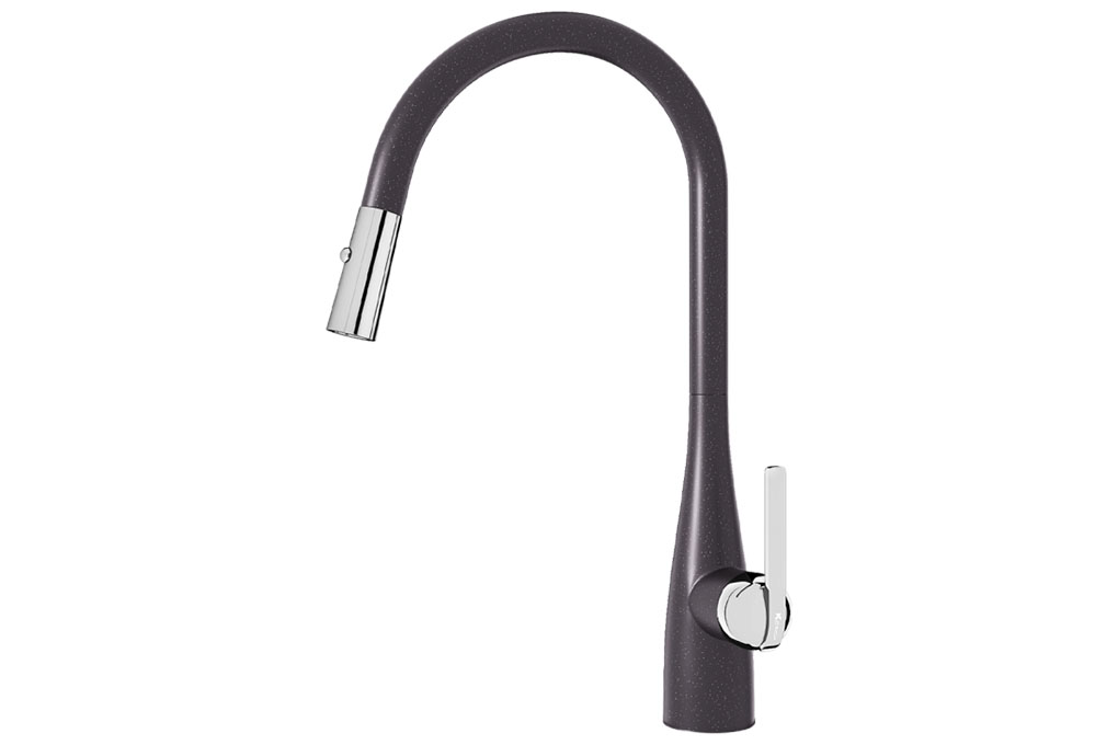Vòi rửa bát dây rút Konox Curva Black