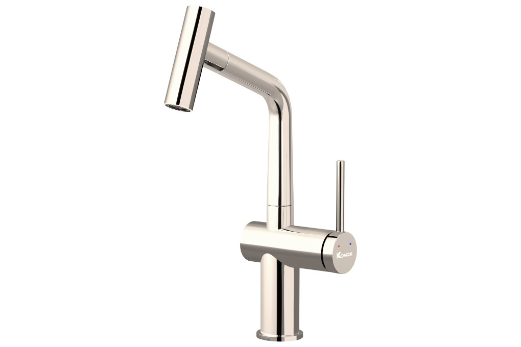 Vòi rửa bát dây rút Konox Volta Nickel