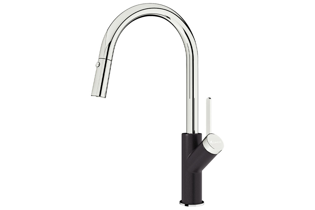 Vòi rửa bát rút dây Konox Ponte Black