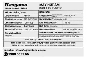 Máy hút ẩm Kangaroo KGDH30G