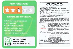 Nồi cơm áp suất cao tần Cuckoo 1.08 lít CRP-LHTR0609F/BKSIVNCV