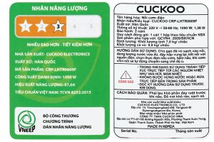 Nồi cơm áp suất cao tần Cuckoo 1.08 lít CRP-LHTR0609F/WHSIVNCV