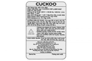 Nồi cơm áp suất cao tần Cuckoo 1.8 lít CRP-LHBR1000F